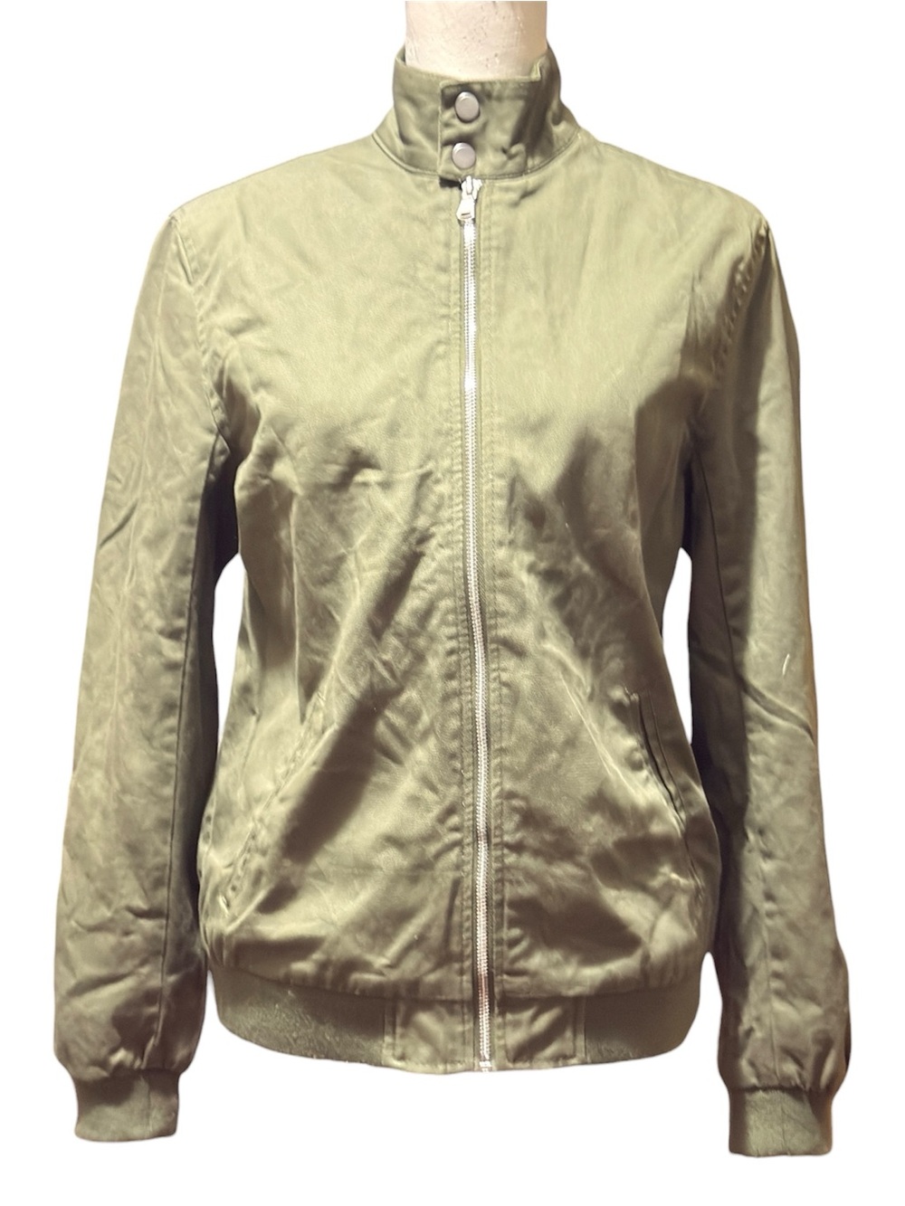ASOS olive bomber jacket with stand collar Women’s size XS | f